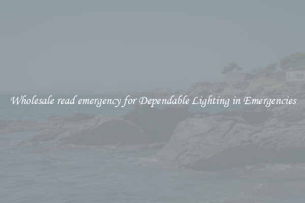 Wholesale read emergency for Dependable Lighting in Emergencies