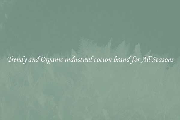 Trendy and Organic industrial cotton brand for All Seasons