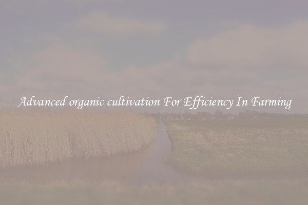 Advanced organic cultivation For Efficiency In Farming