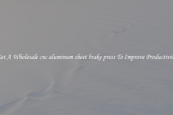 Get A Wholesale cnc aluminum sheet brake press To Improve Productivity