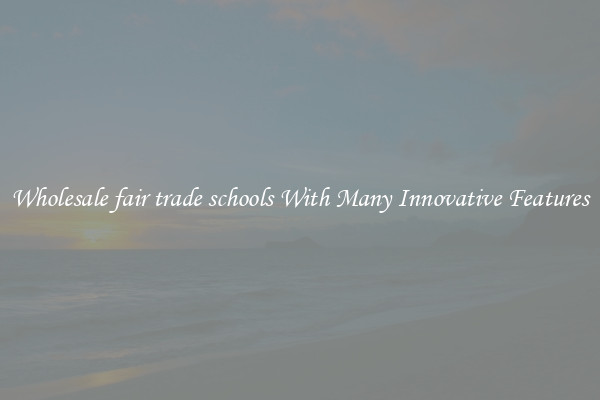 Wholesale fair trade schools With Many Innovative Features